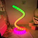 Axyaa RGB Spiral LED Table Lamp - Dimmable Minimalist USB Power Office Bedside Lamp