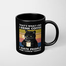 Axyaa Cat Mug 11oz Funny Cats Black Ceramic Coffee Office Tea Cup