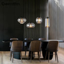 Axyaa Nordic Smoky Gray Glass Pendant Lights LED E27 Industrial Hanging Lamp