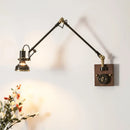Axyaa Industrial Style Copper Wall Lamp with 360° Adjustable Arm for Bedroom and Restaurant