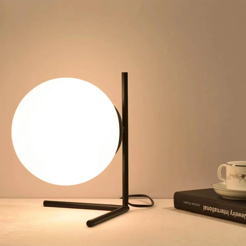 Axya Glass Ball Table Lamp - Modern Nordic LED Desk Light for Bedroom, Living Room