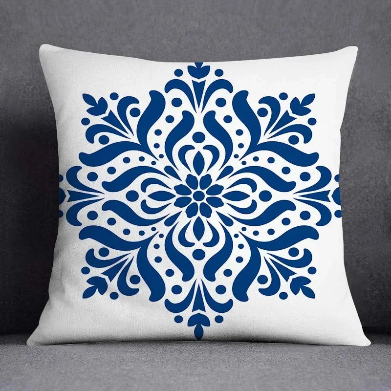 Axyaa Blue Mermaid Sailor Marines Polyester Pillowcase Home Office Decor