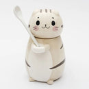 Axyaa Cat Ceramic Mug Set: Spoon, Lid, Hand-painted, Coffee, Tea, Novelty Gift