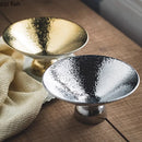 Axyaa Golden High Footed Ceramic Sushi Plate Set - Restaurant Quality Molecular Cuisine Tableware