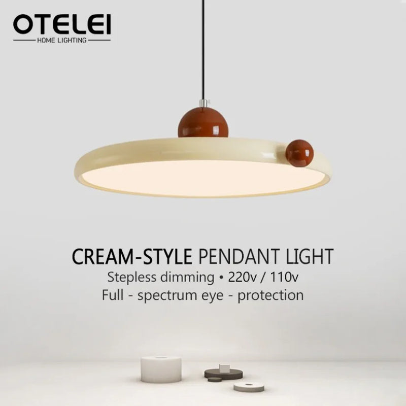 Axyaa Nordic LED Saucer Pendant Light for Kitchen Bar Living Room Decor