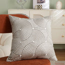 Axyaa Fern Leaves Embroidery Pillow Cover 45x45cm Blue Yellow Grey Square Decor