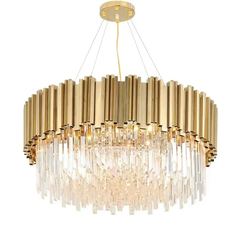 Luxury Crystal Chandeliers: Axyaa Golden Metal Nordic Pendant Lights