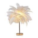 Axyaa Nordic Ostrich Feather Table Lamp - Pink & White Bedside Romantic Wedding
