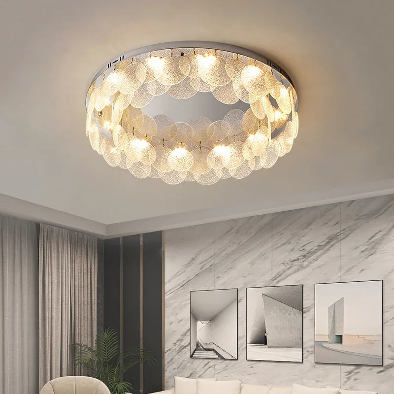 Axyaa Chrome Steel Ceiling Chandelier Modern LED Ceiling Lights