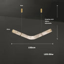 Axyaa Resin Chandelier: LED Linear Suspension Indoor Lighting for Dining Room