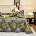 Axyaa Cotton Gauze Floral Single Quilt Blanket for Summer Comfort