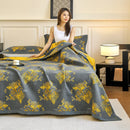 Axyaa Cotton Gauze Floral Single Quilt Blanket for Summer Comfort