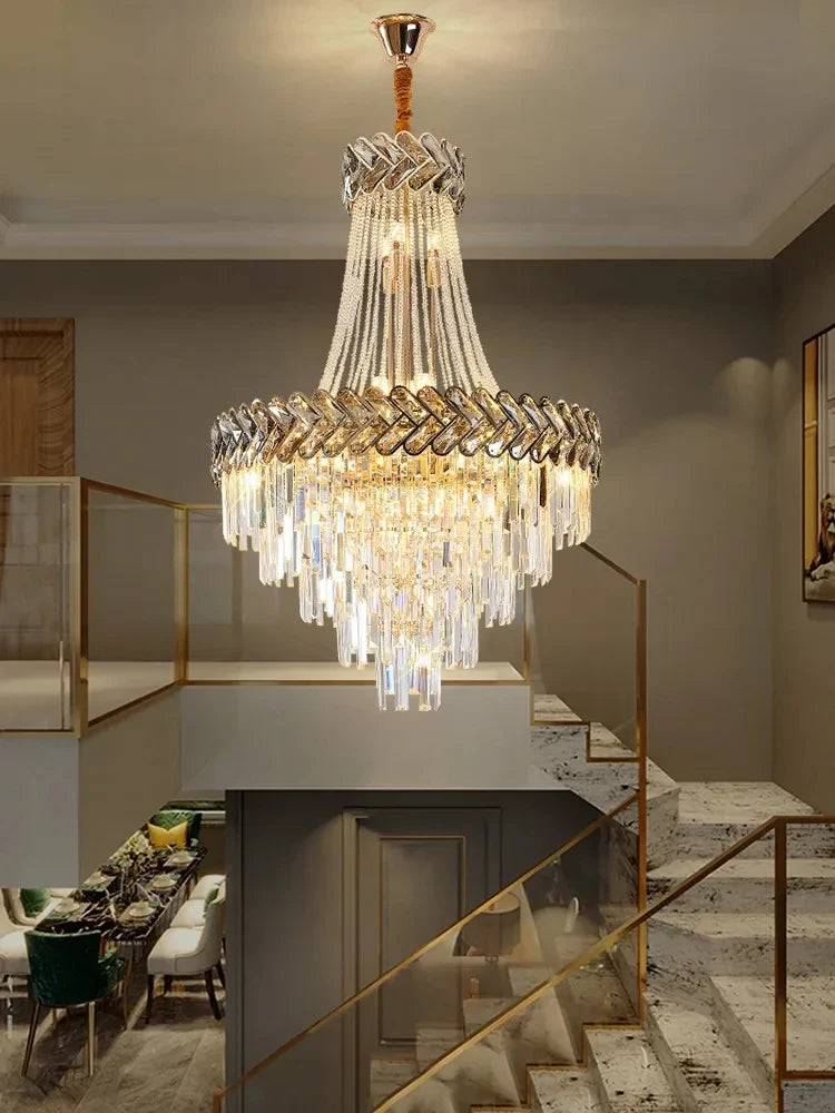 Axyaa Nordic Modern Luxury Villa Crystal Chandelier for Hotel and Home Lighting