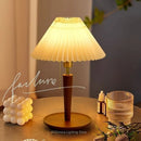 Axyaa Wooden Table Lamp, Wabi-sabi Retro Style, Solid Wood & Metal Bedroom Ambiance