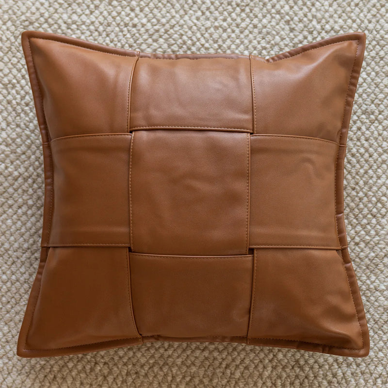 Axyaa Slub Woven Texture Pillow Cover in Black Brown for Living Room Sofa Bed