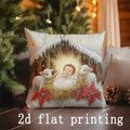 Axyaa Nativity Scene Christmas Pillow Covers - Decor Pattern Cushion Cover