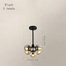 Axyaa Glass Chandelier: Industrial Retro Loft Living Room Lighting Fixtures