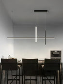 Axyaa LED Pendant Lamp: Minimalist Strip Chandelier for Dining Room, Kitchen, or Bar