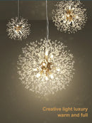 Axyaa Crystal Dandelion LED Chandelier: Modern Firefly Spark Ball Pendant Lamp