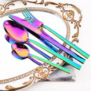 Axyaa Diamond Cutlery Set - 4Pcs Stainless Steel Tableware Flatware for Kitchen