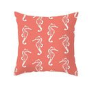 Axyaa Starfish Stripe Print Cushion Cover | Pink Coral Orange Home Decor Pillow Cover