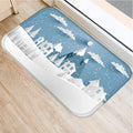 Christmas Snow Deer Pattern Printed Door Mat for Home Decor by Axyaa