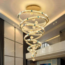 Axyaa Crystal Chandelier Stair Pendant Lamp Living Room Lighting