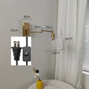 Axyaa Glass LED Wall Sconce Arm Rotate Bedroom Living Room Lights