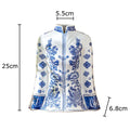 Axyaa Blue & White Porcelain Cheongsam Ceramic Vase for Desk Decoration