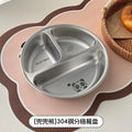 Axyaa Stainless Steel 3-Compartment Dinner Plate Tray - Divided Dining Kitchen Food Container