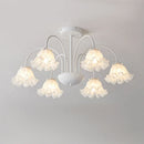 Axyaa Orchid Wind Chime Chandelier - Romantic Floral Pendant Lamp for Living Room