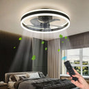 Axyaa Modern Reversible Ceiling Fan with App Remote, LED Lights, Black/White, 60W