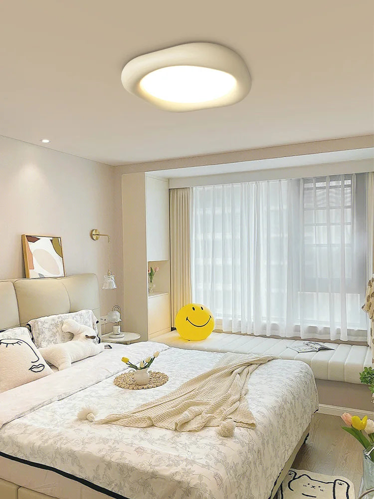 Axyaa Resin Cream Ceiling Lamp: Modern Minimalist Master Bedroom Light