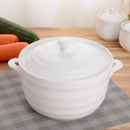 Axya Ceramic Double Ears Bowl with Lid, Large Soup Stew Cup