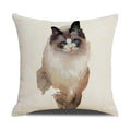 Funny Cats Print Pillow Case for Home Decor by Axyaa: 45x45cm Linen Cover
