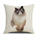 Funny Cats Print Pillow Case for Home Decor by Axyaa: 45x45cm Linen Cover