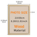 Axyaa 8x12 Black White Wood Grain Frame for A4 Poster Canvas Display Stand