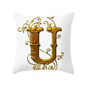Axyaa European Gold 26 Letters Digital Printed Pillowcase for Home Decor