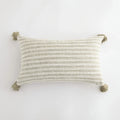 Axyaa Beige Striped Cushion Cover with Tassels - Nordic Style for Home Decor