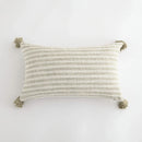 Axyaa Beige Striped Cushion Cover with Tassels - Nordic Style for Home Decor