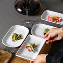 Axyaa White Melamine Dinner Plate Rectangular Western Steak Tray Restaurant Tableware