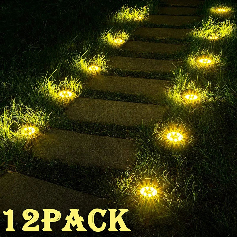 Axyaa Solar Disk Light Outdoor Garden Spotlight Buried LED Lamp