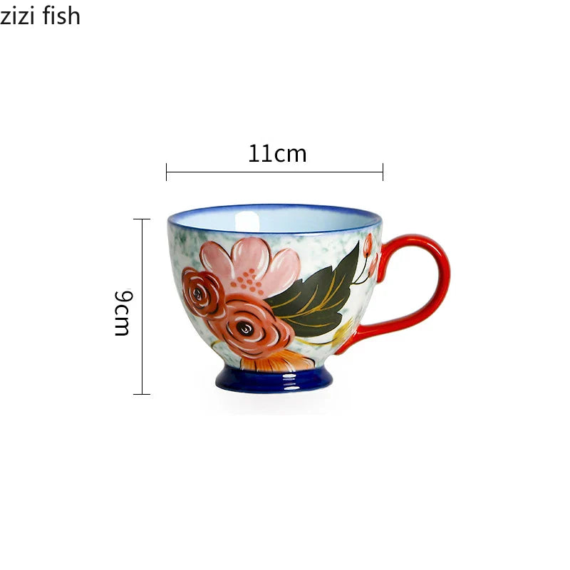 Axya Hand-painted Ceramic Breakfast Mug