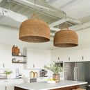 Axyaa Rope Rattan Chandelier: Wabi Sabi Retro Pendant Lights for Home Decor