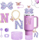Axyaa Cup Set: Straw Topper, Boot, Stoppers, Handle Charms, Sticker for 30oz 40oz Tumbler
