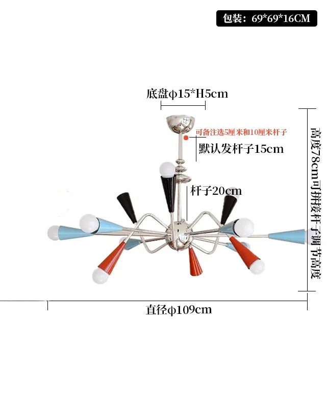 Axyaa Colorful Pendant Chandelier for Dining Bedroom Living Room