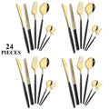 Axyaa 24-Piece Silver Stainless Steel Kitchen Tableware Set