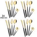Axyaa 24-Piece Silver Stainless Steel Kitchen Tableware Set