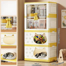 Axyaa Cat House Storage Cabinet, Foldable, 1-3 Tier - Yellow/Green
