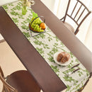 Axyaa Green Jacquard Table Runner with Tassels